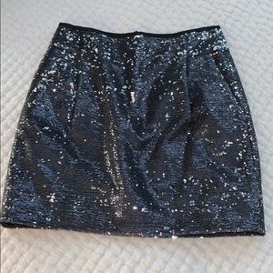 J. CREW BLACK SEQUIN MINI SKIRT